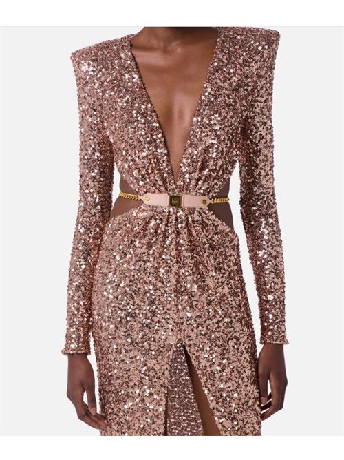 Red Carpet Sequin Dress with Belt ELISABETTA FRANCHI | ABR1561E2.EA1